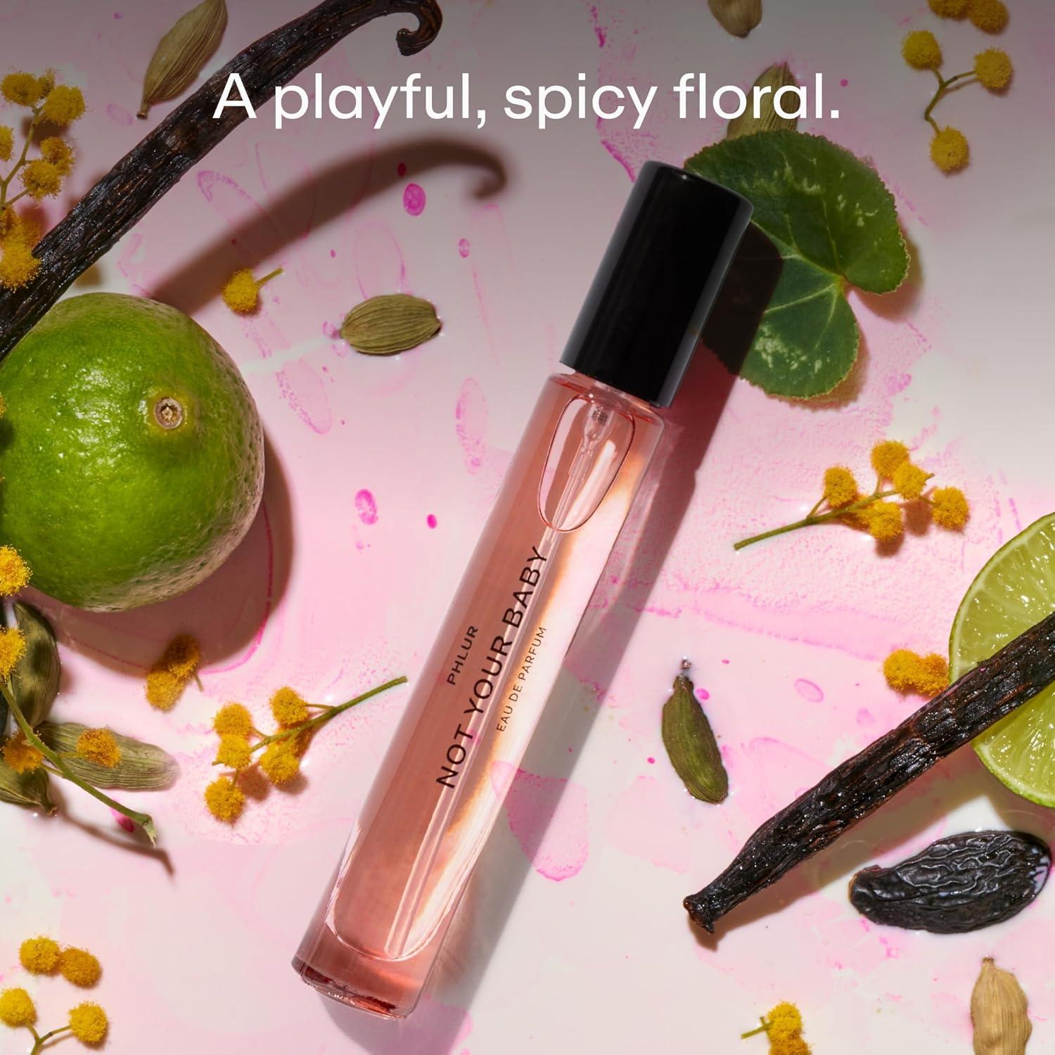 imagePHLUR Not Your Baby Eau de Parfum Travel Size Perfume Fragrance Spicy Floral Perfume with Cardamom Bergamot Sandalwood ampamp Vanilla 95mL95 mL Pack of 1