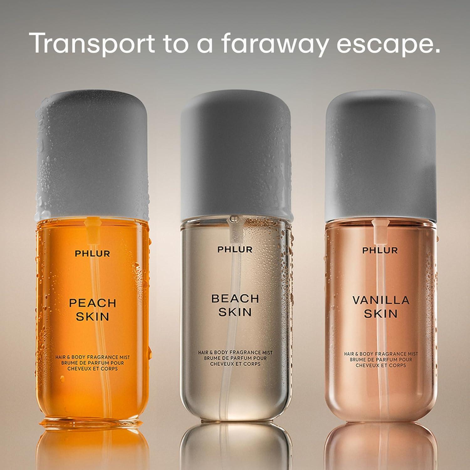 imagePHLUR Paradise Skin Set 75 Value Travel Size Body Mist Gift Set Peach Skin Vanilla Skin ampamp Beach Skin Travel Size Hair and Body Fragrance Mist Trio 3 x 3 fl ozParadise Skin Set