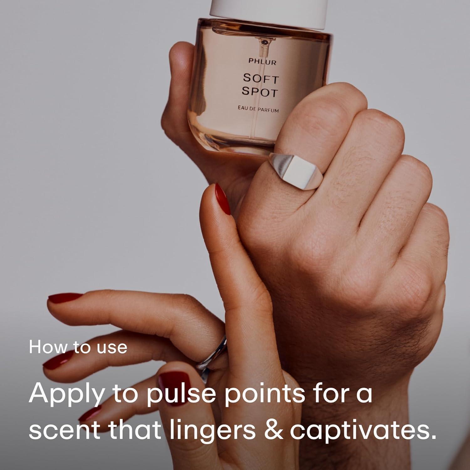 imagePHLUR Soft Spot Eau de Parfum Travel Size Perfume Fragrance Floral Amber Musk Perfume with Bergamot Mandarin Jasmine Sandalwood ampamp Vanilla 95mLSoft Spot