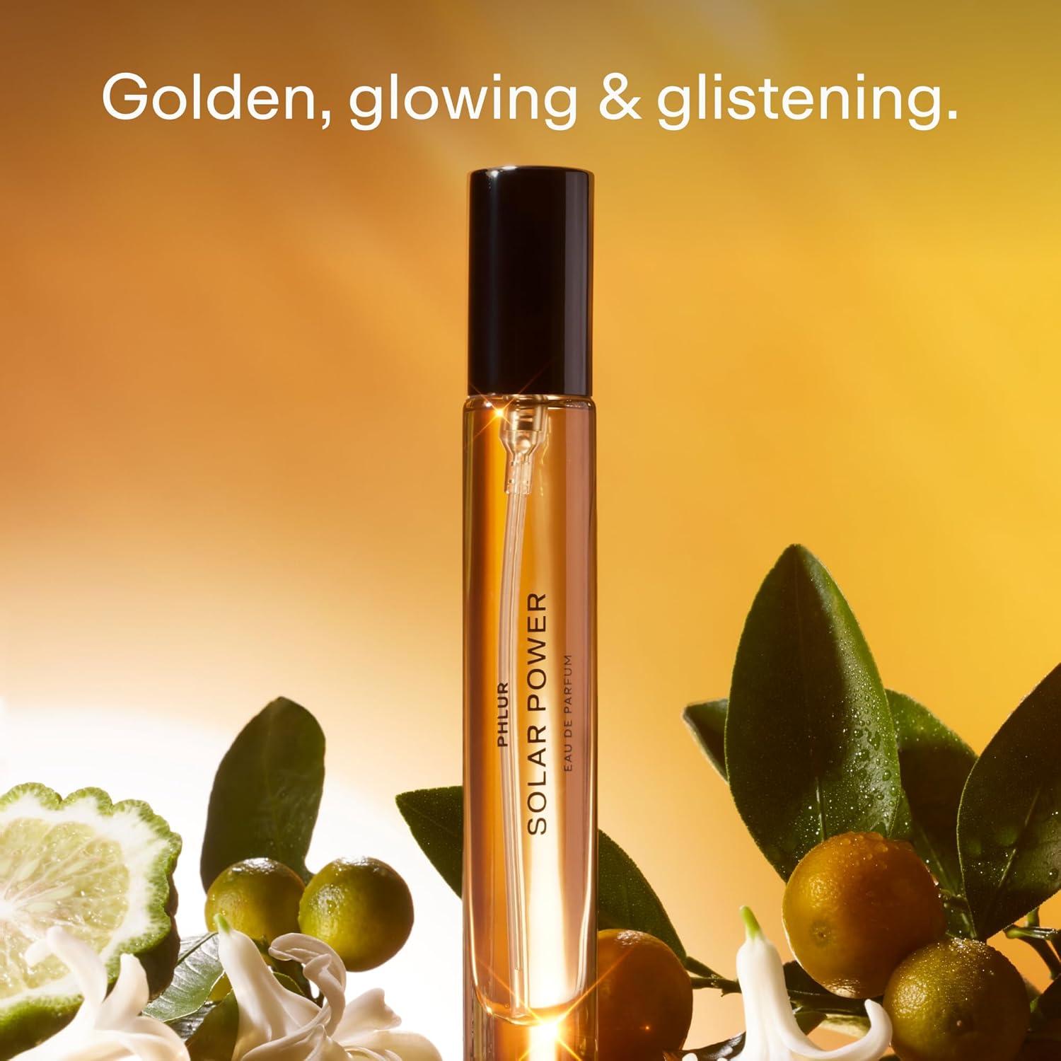 imagePHLUR Solar Power Eau de Parfum Travel Size Perfume Fragrance Fruity Floral Perfume with Bergamot Orange Driftwood ampamp Solar Musk 95mL95 mL Pack of 1