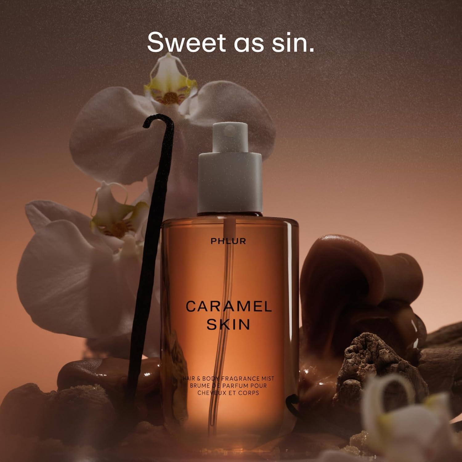 imagePHLUR Vanilla Smoke Body Mist Hair and Body Fragrance Mist Cashmere Vanilla Body Spray with Pink Pepper Bergamot Tonka Bean ampamp Incense 8 Fl OzCaramel Skin