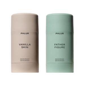 PHLUR Father Figure Deodorant Duo – Natural 48 Hour Odor Protection – Baking Soda Free & Aluminum Free Deodorant with Salicylic Acid, Arrowroot Powder & Tamanu Oil (2 x 1.76 oz)(Vanilla Skin & Father Figure)