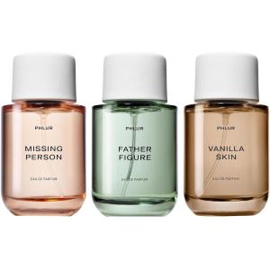 PHLUR The Best Sellers Eau de Parfums Trio, 100mL Each ($100 Savings) – Includes Missing Person, Father Figure, and Vanilla Skin Fragrances